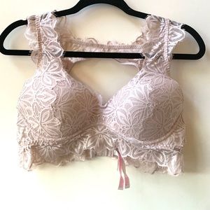 PINK lace pushup bralette size L